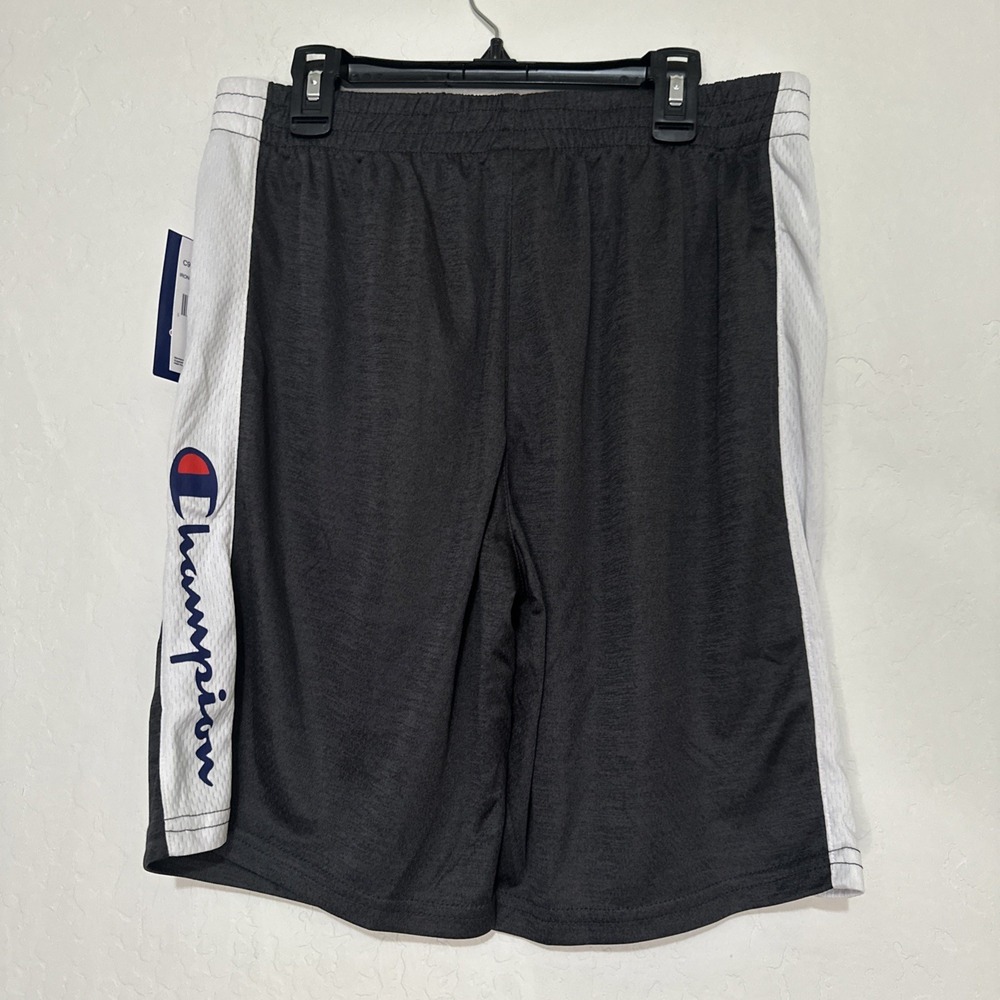 Champion Boys Iron Gray White Athletic Shorts Size XL ‎ NWT
